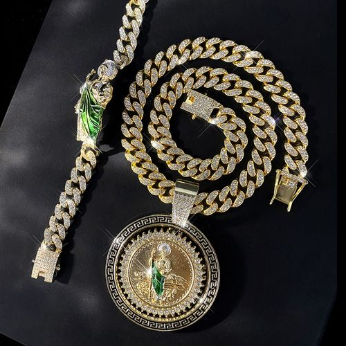 🔥Rotatable Cuban Link  Hip-Hop Saint Jude Necklace