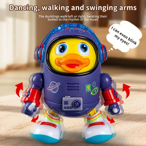 Dancing Space Duck: A Dynamic Musical Light-Up Electric Toy That Walks and Wiggles Left and Right, Suitable for Both Adults and Children