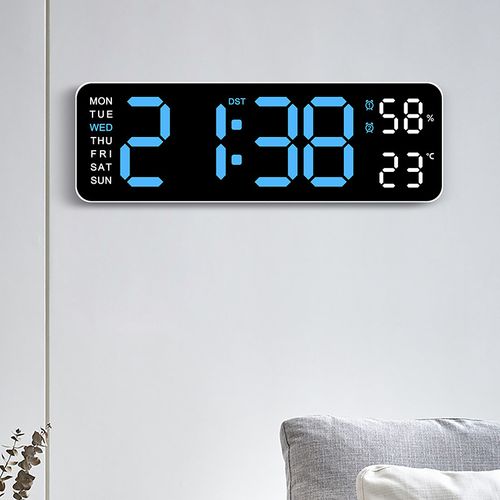 Multi-functional LED Digital Clock 2 Set Alarm Date Temperature Week Display USB-Powered Wall Clocks
