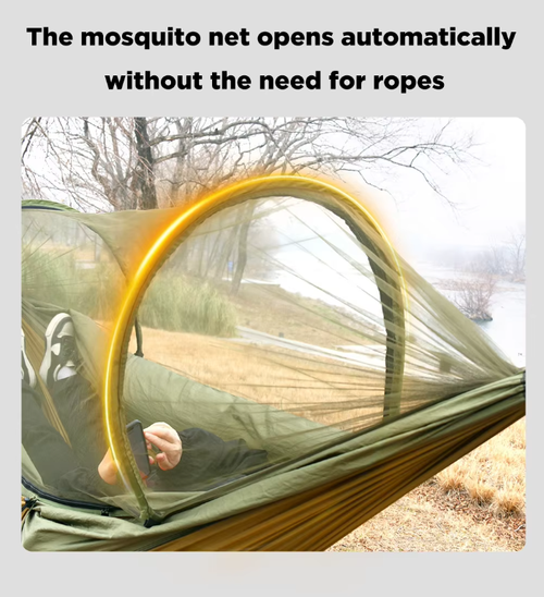 Outdoor mosquito-proof and anti-rollover hammock that can be converted into a tent