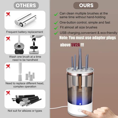 Automatic Electric Makeup Brush Cleaner with Charging Cable 3 IN1
