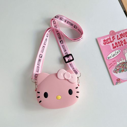 Cute and charming new silicone Hello Kitty crossbody phone coin purse