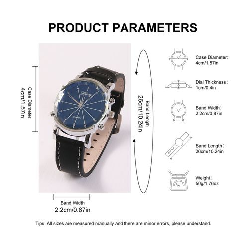 New exquisite gift set: PU men's watch, sunglasses, belt and wallet set, a luxurious gift set.
