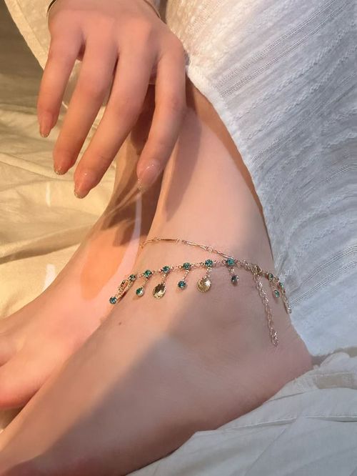 Blue Love Ultra-Shiny Double-Layer Shell Anklet for Women, Summer Vibe Layerable Clavicle Chain, Tassel Necklace & Delicate Foot Chain