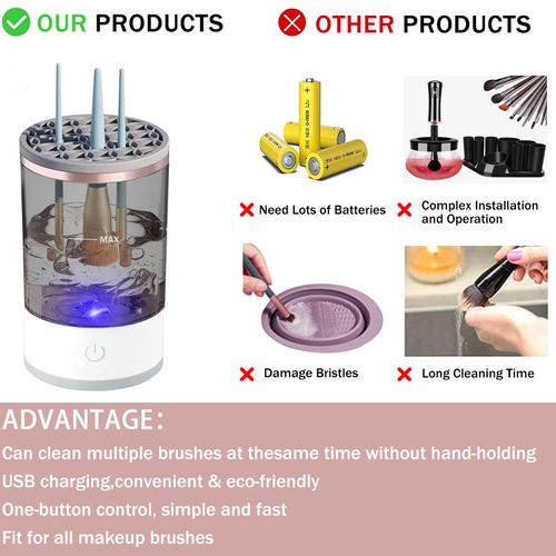Automatic Electric Makeup Brush Cleaner with Charging Cable 3 IN1