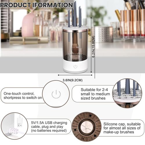 Automatic Electric Makeup Brush Cleaner with Charging Cable 3 IN1