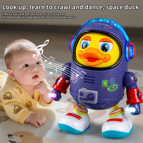 Dancing Space Duck: A Dynamic Musical Light-Up Electric Toy That Walks and Wiggles Left and Right, Suitable for Both Adults and Children