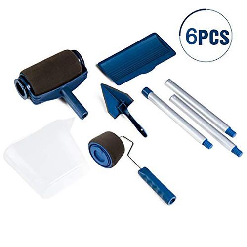 New Style Seamless Sponge Product: Lacquered Flocked Roller Brush 6-in-1 Multifunctional Paint Brush Set