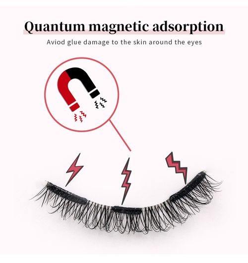 High-quality soft long magnetic strip reusable eyelash band with tweezers, natural half false eyelashes, makeup and beauty products