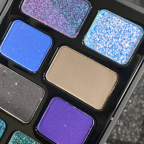 Cosmic Blue Shimmering 16-color Highly Pigmented Eyeshadow Palette