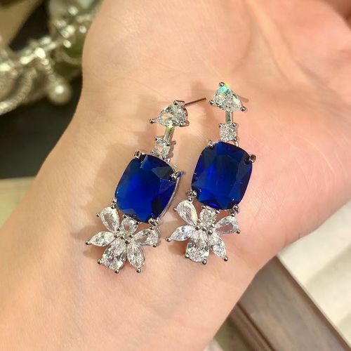 Sapphire earrings dazzling zircon drop earrings