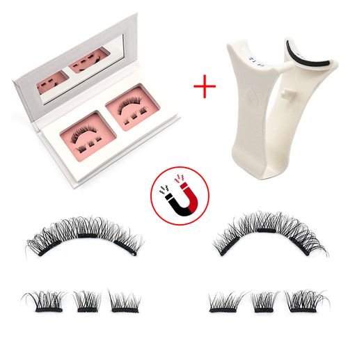 High-quality soft long magnetic strip reusable eyelash band with tweezers, natural half false eyelashes, makeup and beauty products