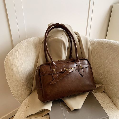 New Women's Retro Large Capacity Boston Pillow Bag Fashion Underarm and Shoulder Bag Spring Summer Portable Commuter