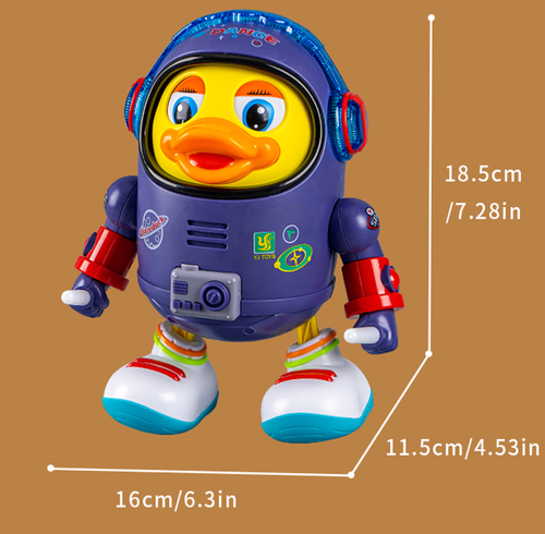 Dancing Space Duck: A Dynamic Musical Light-Up Electric Toy That Walks and Wiggles Left and Right, Suitable for Both Adults and Children