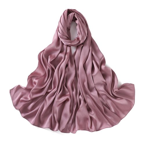 New Malaysian and Indonesian natural wrinkle monochrome long scarf, chiffon breathable women's satin headscarf