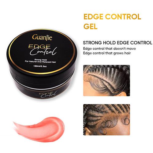 Hair Gel Strong Hold Thick Edges Styling Gel Non-Greasy No White Cast Long Lasting Supports Hair Growth Natural Formula