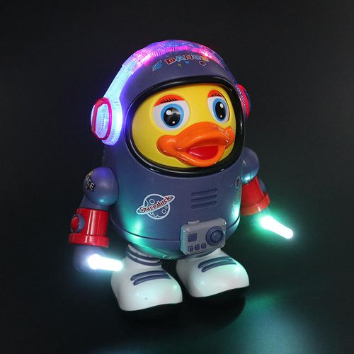 Dancing Space Duck: A Dynamic Musical Light-Up Electric Toy That Walks and Wiggles Left and Right, Suitable for Both Adults and Children
