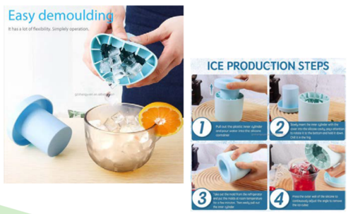 2-pack silicone ice bucket and cup mold with one-second demolding