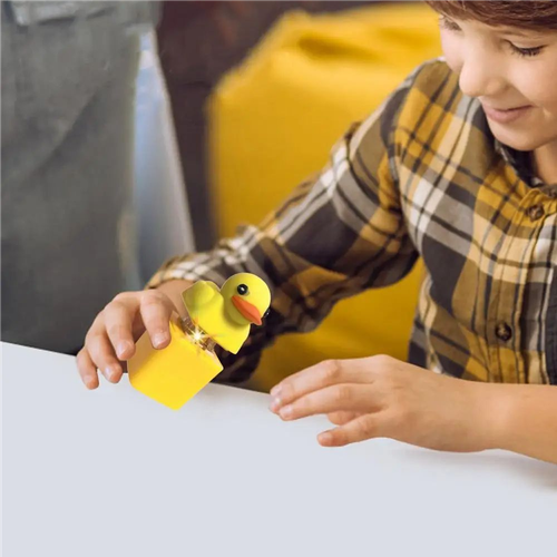 New style little yellow duck decompression button game electronic same-style sounding keychain, press-to-sound pendant toy