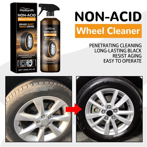 Tire and wheel hub renovation, cleaning, polishing and maintenance multi-functional cleaning agent