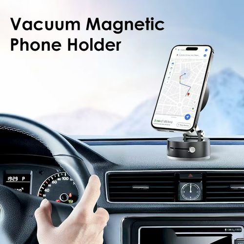 New Arrival Vacuum Adsorption Car Dashboard Sun Navigation Daily Necessity White Stand Magnetic Multi-Functional Lazy Car Phone Mount