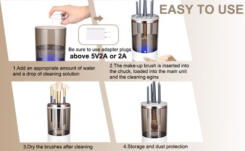 Automatic Electric Makeup Brush Cleaner with Charging Cable 3 IN1