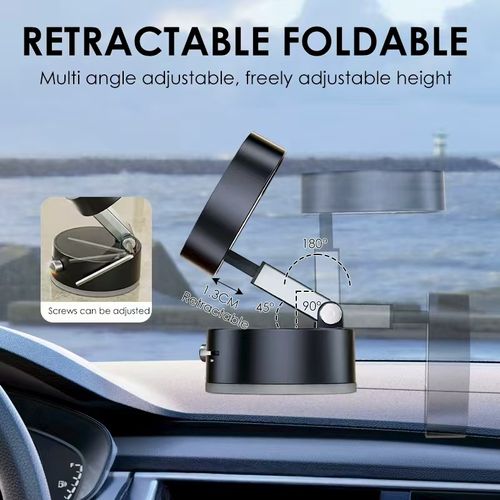 New Arrival Vacuum Adsorption Car Dashboard Sun Navigation Daily Necessity White Stand Magnetic Multi-Functional Lazy Car Phone Mount