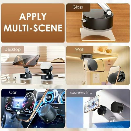 New Arrival Vacuum Adsorption Car Dashboard Sun Navigation Daily Necessity White Stand Magnetic Multi-Functional Lazy Car Phone Mount