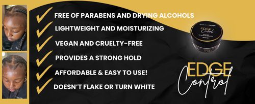 Hair Gel Strong Hold Thick Edges Styling Gel Non-Greasy No White Cast Long Lasting Supports Hair Growth Natural Formula
