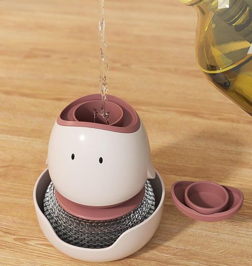 Kitchen scrubbing brush short handle cleaning brush dishwashing fiber ball with handle cleaning brush