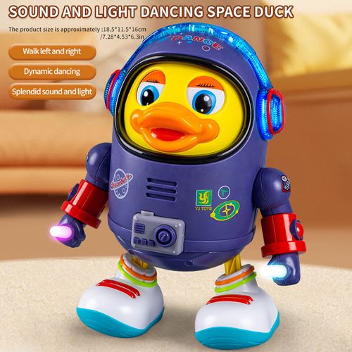 Dancing Space Duck: A Dynamic Musical Light-Up Electric Toy That Walks and Wiggles Left and Right, Suitable for Both Adults and Children