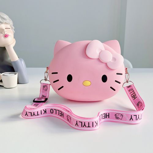 Cute and charming new silicone Hello Kitty crossbody phone coin purse