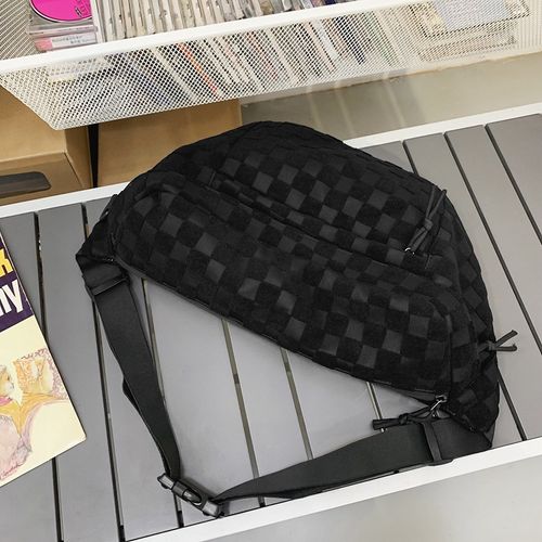 Large-capacity chest bag, men's crossbody bag, women's Japanese-style ins super popular trendy fanny pack, simple solid-color street bag