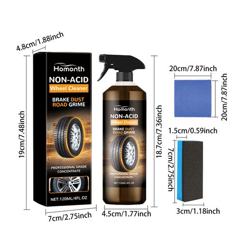 Tire and wheel hub renovation, cleaning, polishing and maintenance multi-functional cleaning agent