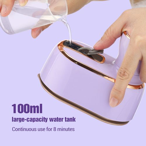 Foldable handheld hanging ironing machine with large steam iron and wet and dry ironing function