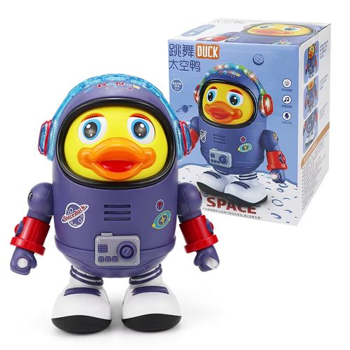 Dancing Space Duck: A Dynamic Musical Light-Up Electric Toy That Walks and Wiggles Left and Right, Suitable for Both Adults and Children