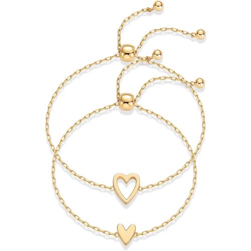 New style double-layer heart-shaped bracelet minimalist gold-colored adjustable in size