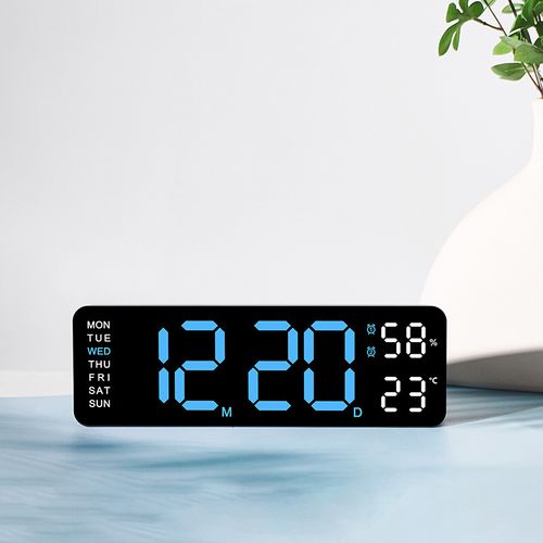 Multi-functional LED Digital Clock 2 Set Alarm Date Temperature Week Display USB-Powered Wall Clocks