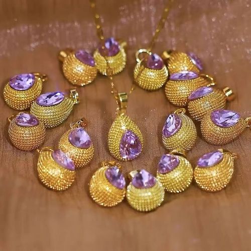 New style purple zircon teardrop necklace for women