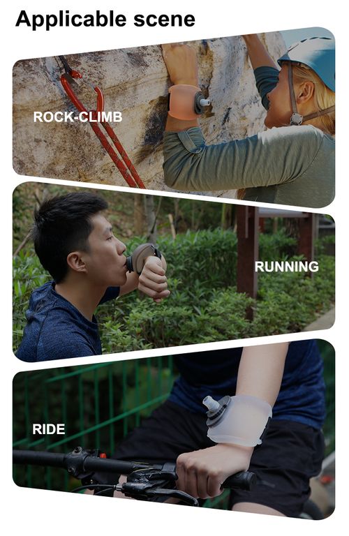 Wrist sports water bottle with large capacity