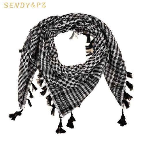 New style fashionable comfortable and breathable checkered national style tassel hijab shawl scarf square scarf