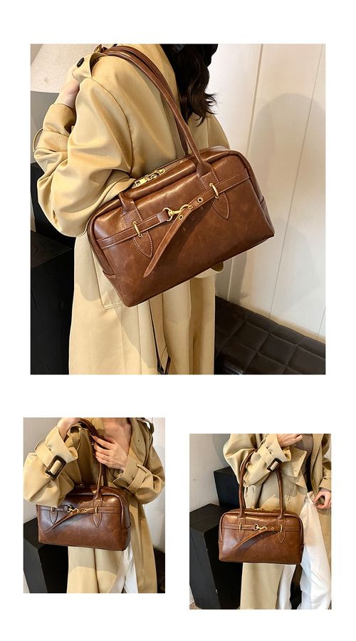 New Women's Retro Large Capacity Boston Pillow Bag Fashion Underarm and Shoulder Bag Spring Summer Portable Commuter