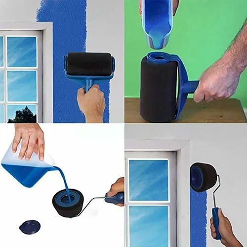New Style Seamless Sponge Product: Lacquered Flocked Roller Brush 6-in-1 Multifunctional Paint Brush Set