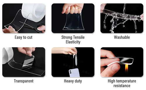 nano double-sided tape​ • high-viscosity traceless hook adhesive​ • acrylic double-sided tape​ • transparent magic tape​ • waterproof nano tape