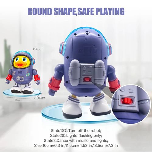 Dancing Space Duck: A Dynamic Musical Light-Up Electric Toy That Walks and Wiggles Left and Right, Suitable for Both Adults and Children