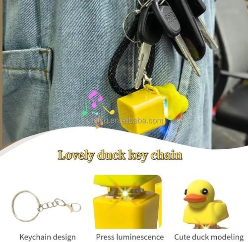 New style little yellow duck decompression button game electronic same-style sounding keychain, press-to-sound pendant toy