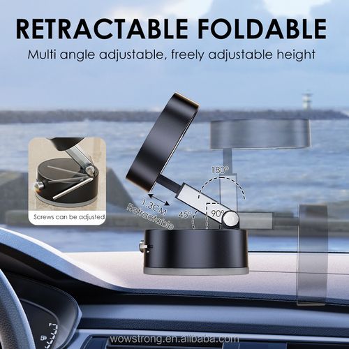 New Arrival Vacuum Adsorption Car Dashboard Sun Navigation Daily Necessity White Stand Magnetic Multi-Functional Lazy Car Phone Mount