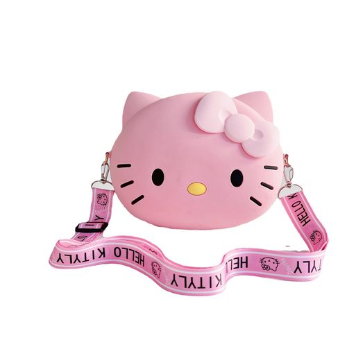 Cute and charming new silicone Hello Kitty crossbody phone coin purse