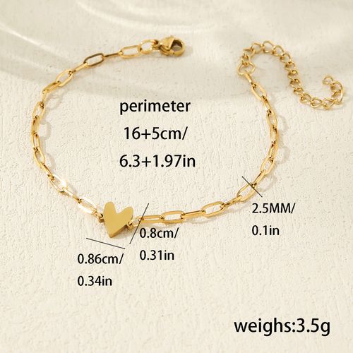 New style double-layer heart-shaped bracelet minimalist gold-colored adjustable in size