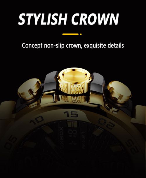 Luxury Men's Sports Wristwatch New LED Dual Display Waterproof Clock Alarm Quartz Digital Alloy Antique Fashion